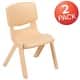 preview thumbnail 28 of 47, 2 Pack Plastic Stackable School Chair with 12"H Seat, Preschool Seating Natural
