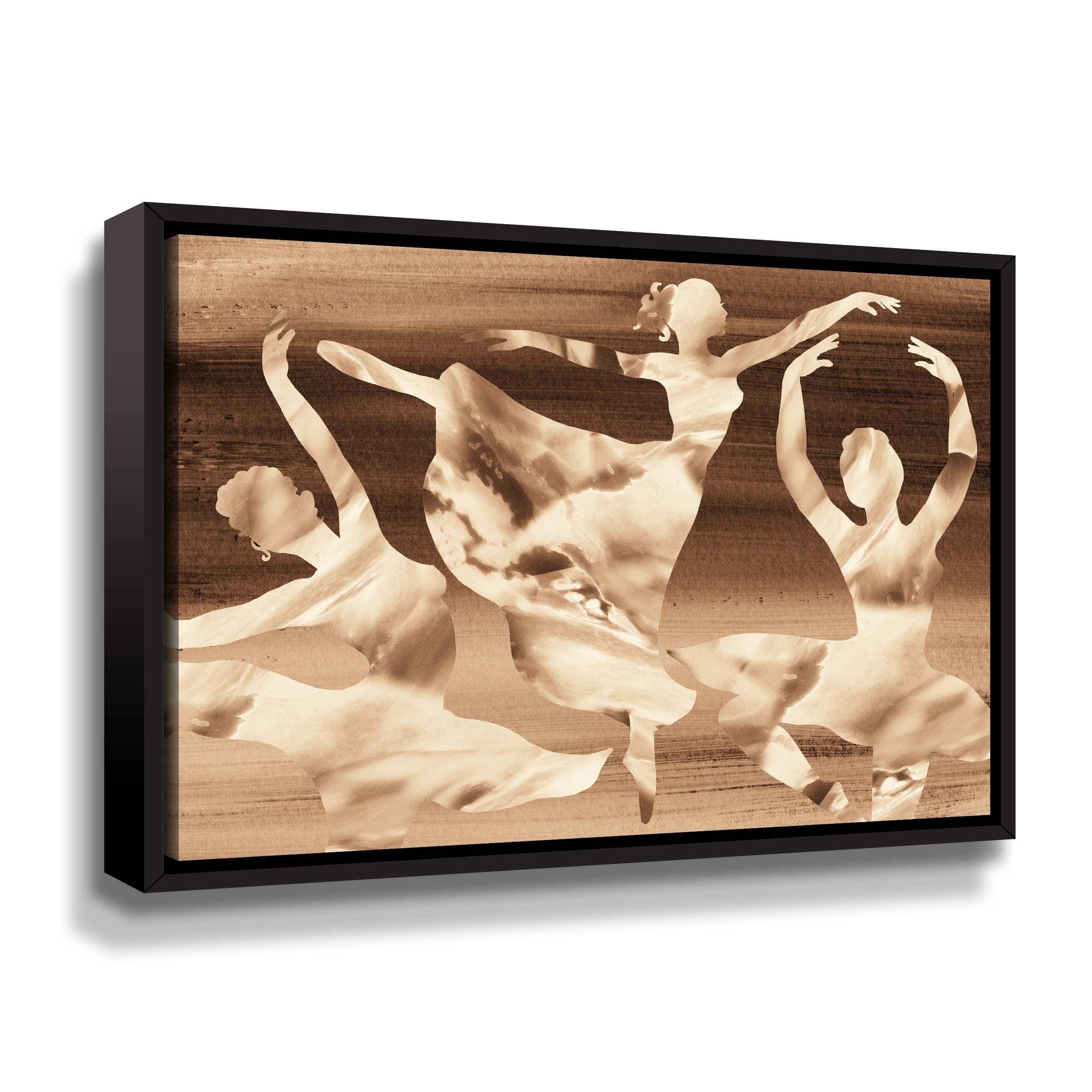 Warm Beige Watercolor Ballerinas Silhouette Dance Ballet Collection ...