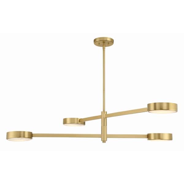 slide 2 of 4, Crystorama Lighting Group ORS-734-ST Orson 4 Light 54" Wide Abstract Modern Gold