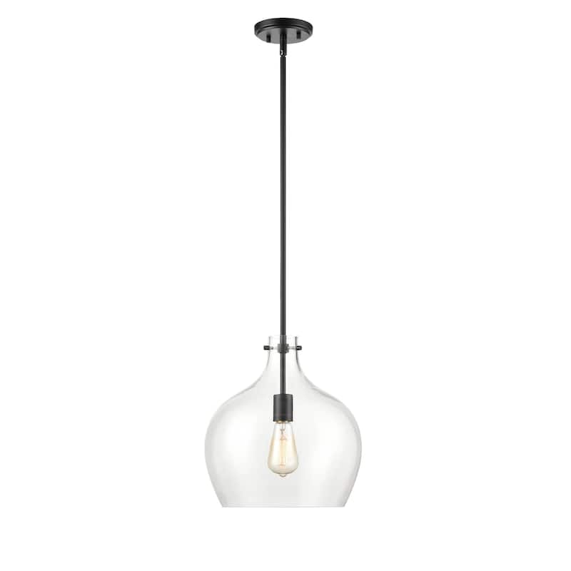 Millennium Lighting 50" Metal 1 Light Pendant Fixture with Clear Glass Shade