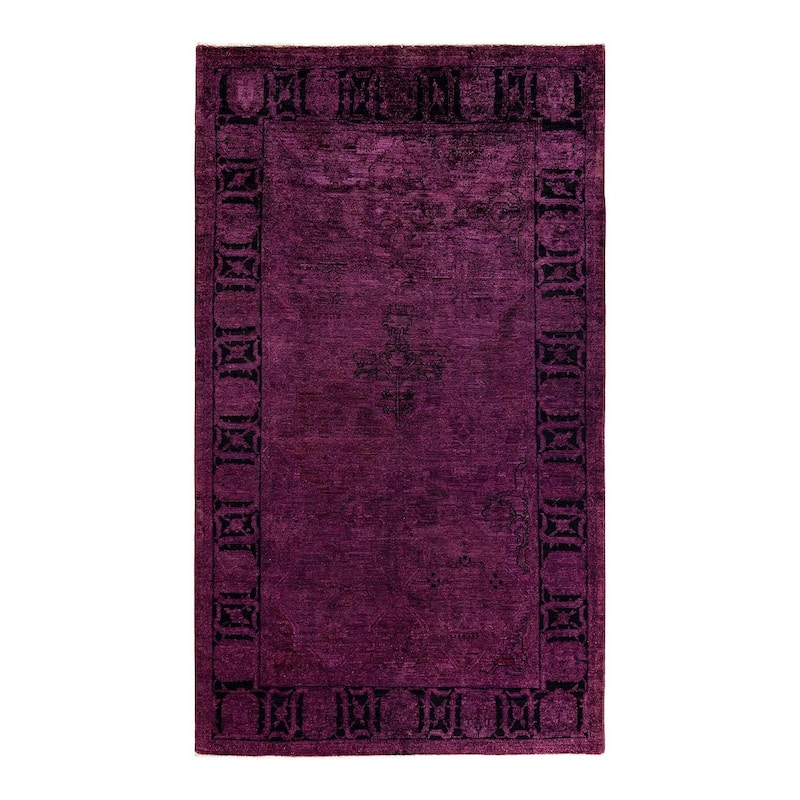 Vibrance, One-of-a-Kind Hand-Knotted Area Rug - Purple, 5' 0" x 8' 7" - 5' 0" x 8' 7"