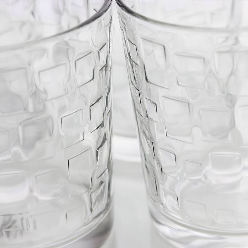 Gibson Home Great Foundations 4 piece 13 oz Embossed Glass Set