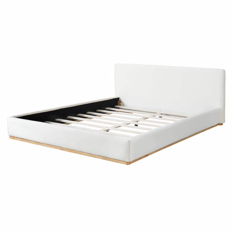 Queen / King Elegant Upholstered Bed with Solid Wood Frame and Durable, Comfortable Design