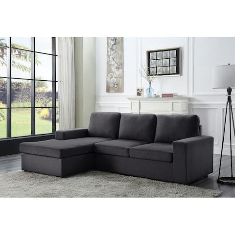Copper Grove Houilles Dark Grey Linen Sofa and Reversible Chaise
