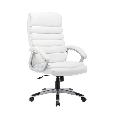Porthos Home Neils Executive Office Chair, PU Leather, Roller Wheels