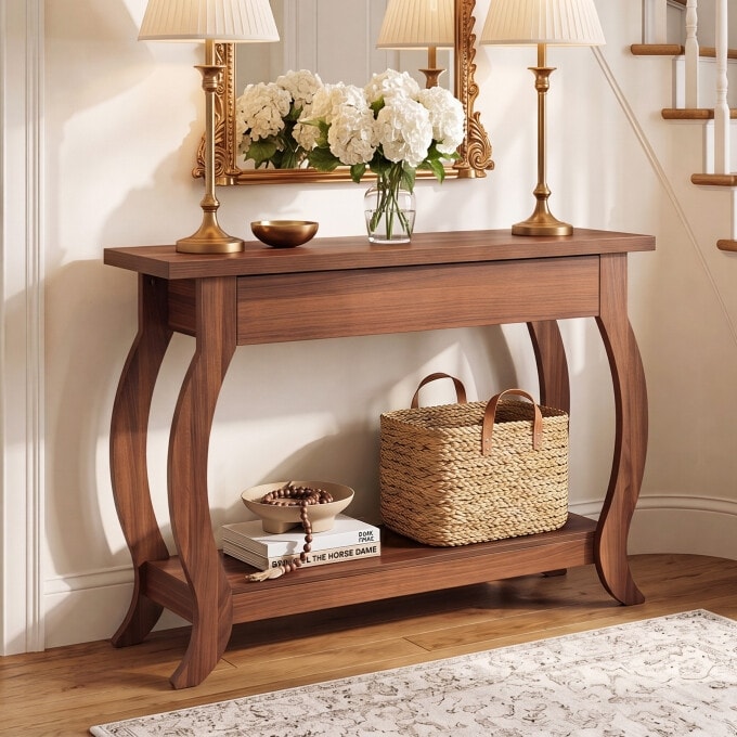 41.3" Console Table with Drawer, Sofa Table with Storage Shelf, Entryway Table for Living Room, Hallway, Foyer