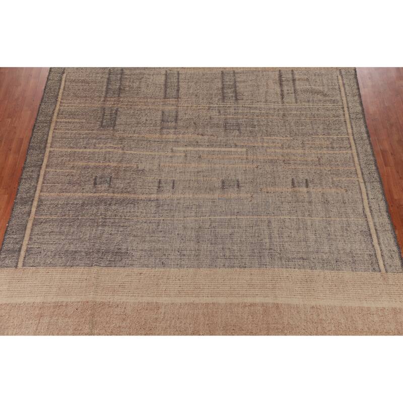 Hand Woven Oriental 100% Jute Carpet Southwestern Modern Purples Kilim Area Rug - 13' 1'' X 10' 6''