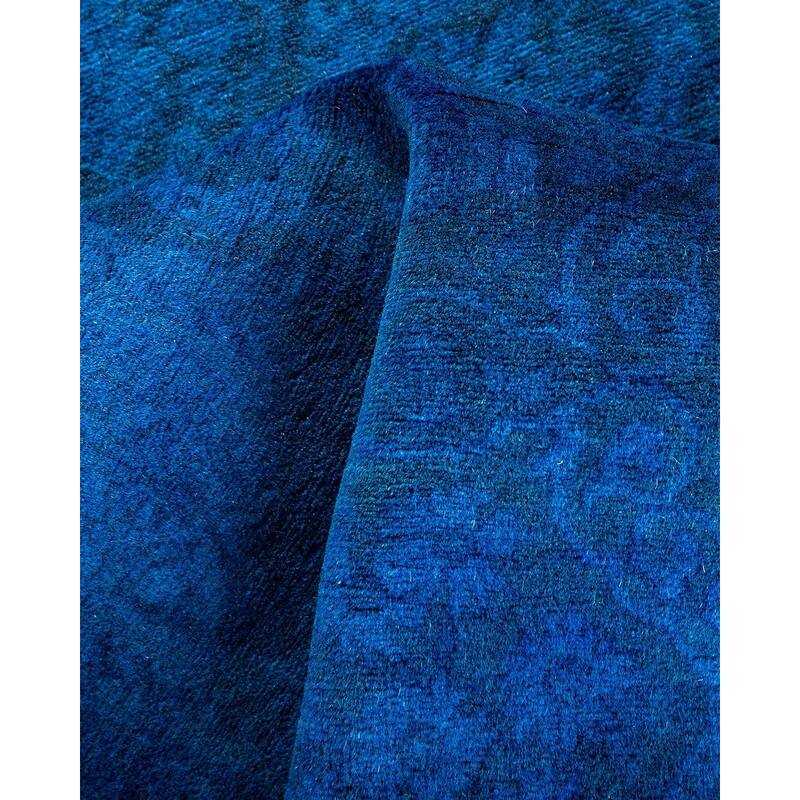 Overton Hand Knotted Wool Vintage Inspired Modern Contemporary Overdyed Purple Runner Rug - 2' 8" x 18' 4"