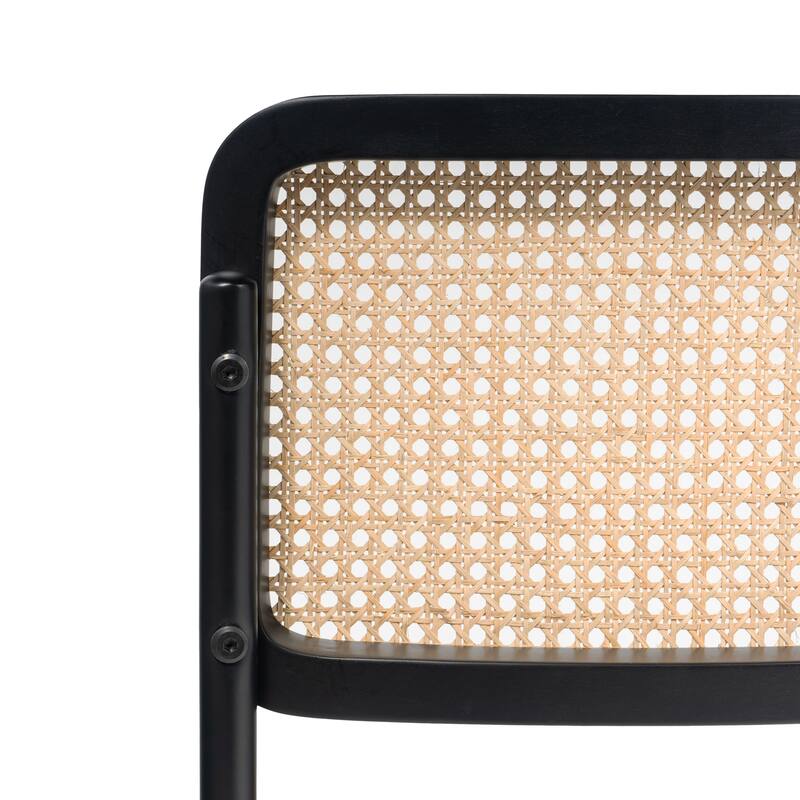 Arwan Black Cane Dining Side Chair, Set of 2 - 18" x 21" x 33"