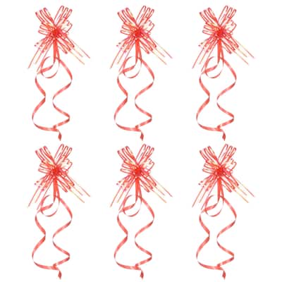 40Pcs 2.4" Chiffon Pull Bows Present Wrapping String Bows Ribbon Red
