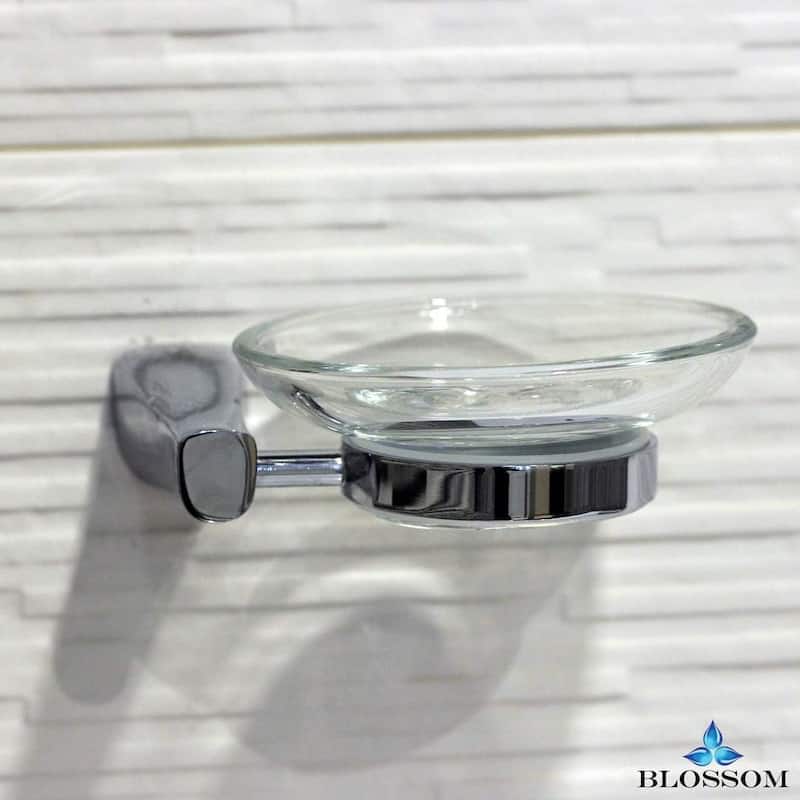 Blossom Soap Dish Holder Solid Bathroom Accessory Wall Mount - Chrome