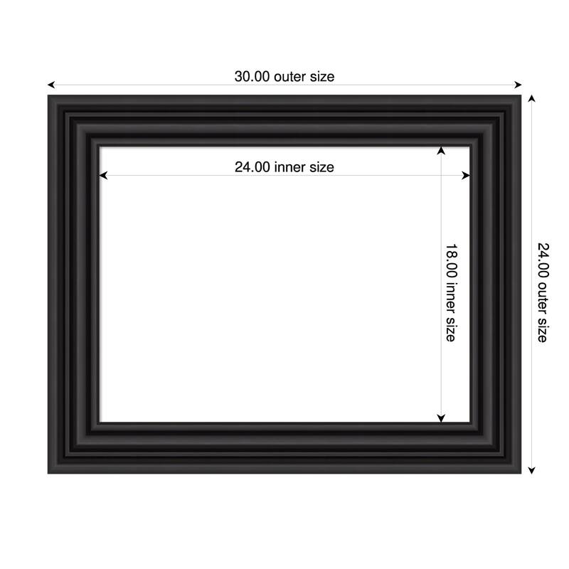 Amanti Art Colonial Black Framed Dry Erase Magnetic Board - 30 x 24 in