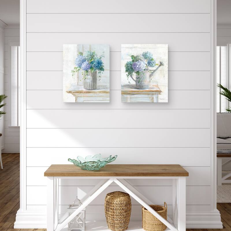 Morning Hydrangeas I, Morning Hydrangeas II by Danhui Nai Canvas Art Prints