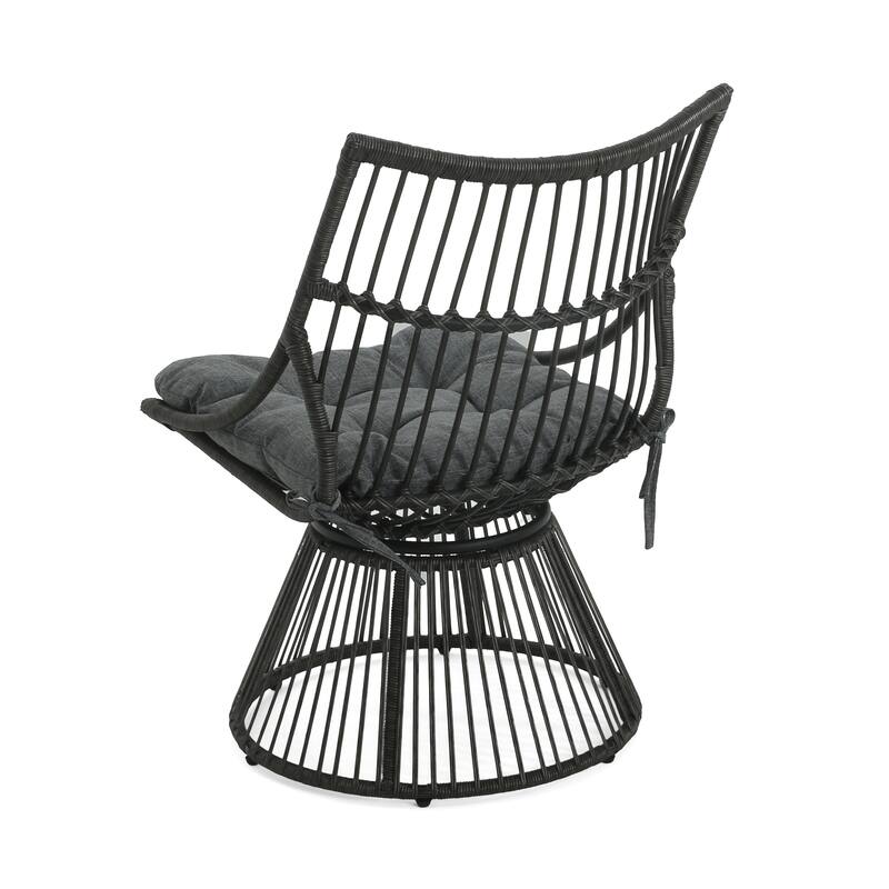Caryl Outdoor Wicker Chair and Side Table Set with Cushion by Christopher Knight Home