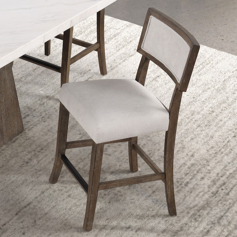Furniture of America Evangeline Modern Dark Walnut Solid Wood Counter Height Chairs (Set of 2)