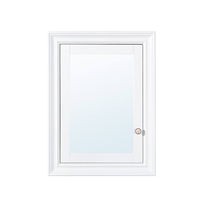 32''H Recessed Mount Solid Wood Framed Medicine Cabinet With Mirror and Shelves