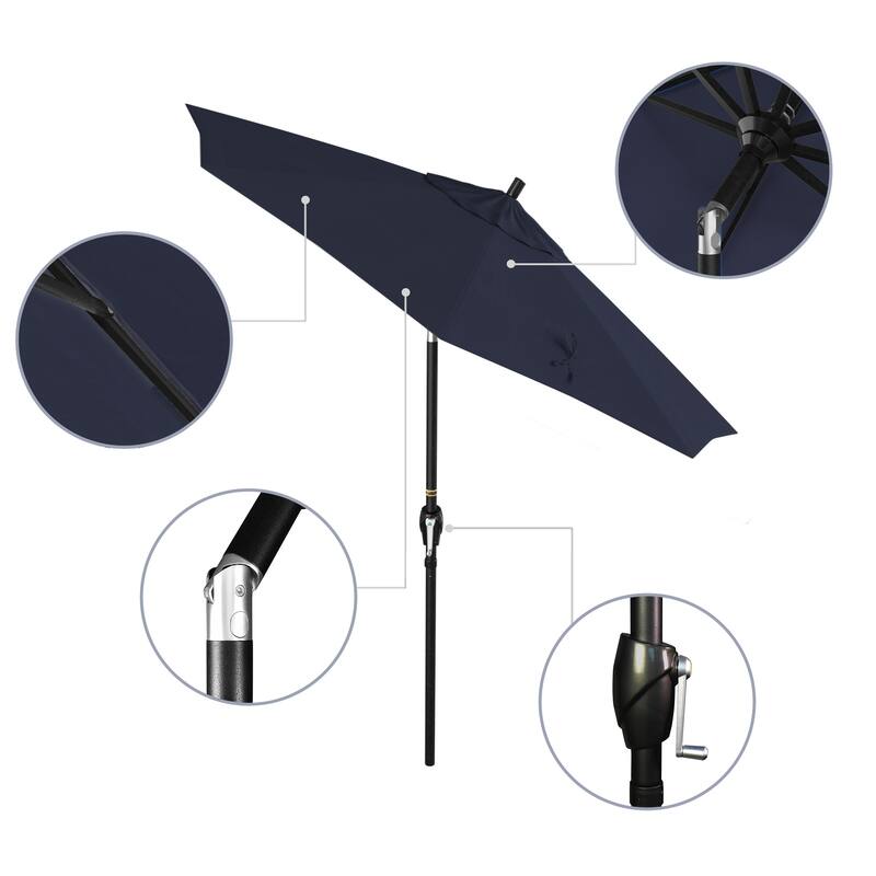 Okaloosa 7.5ft Round Crank Lift Tilting Patio Umbrella by Havenside Home, Base Not Included