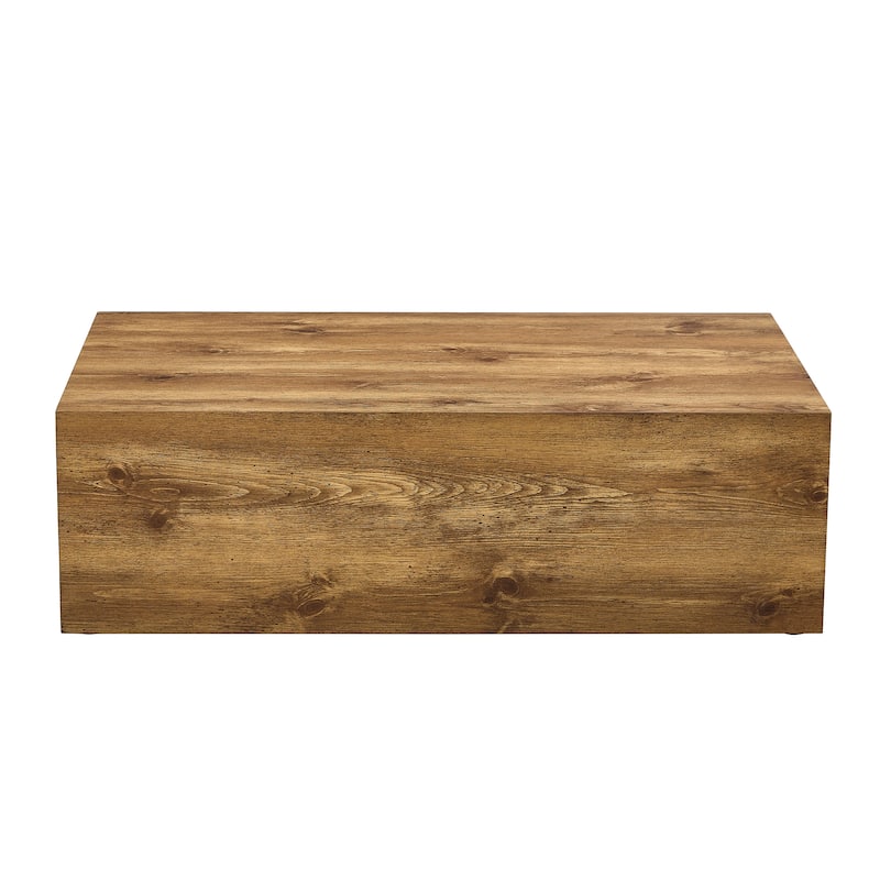 Elegant Coffee Table Accent Table with Wood Grain Patterns, Living Room Dining Table with Easy Assembly