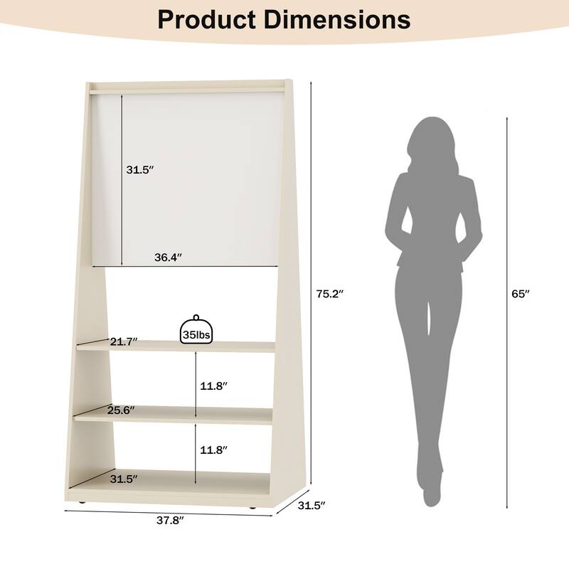 3-in-1 Mobile Whiteboard & Felt Bulletin Board on Wheels
