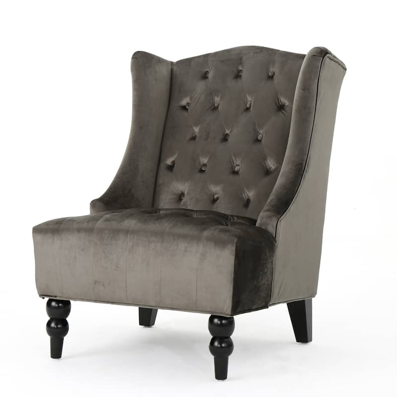 27.5" High Back Button Tufted Club Chair