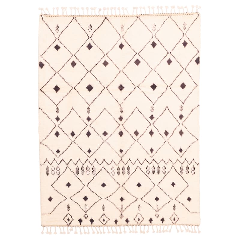 ECARPETGALLERY Hand-knotted Pak Finest Marrakesh Cream Wool Rug - 5'2 x 6'7