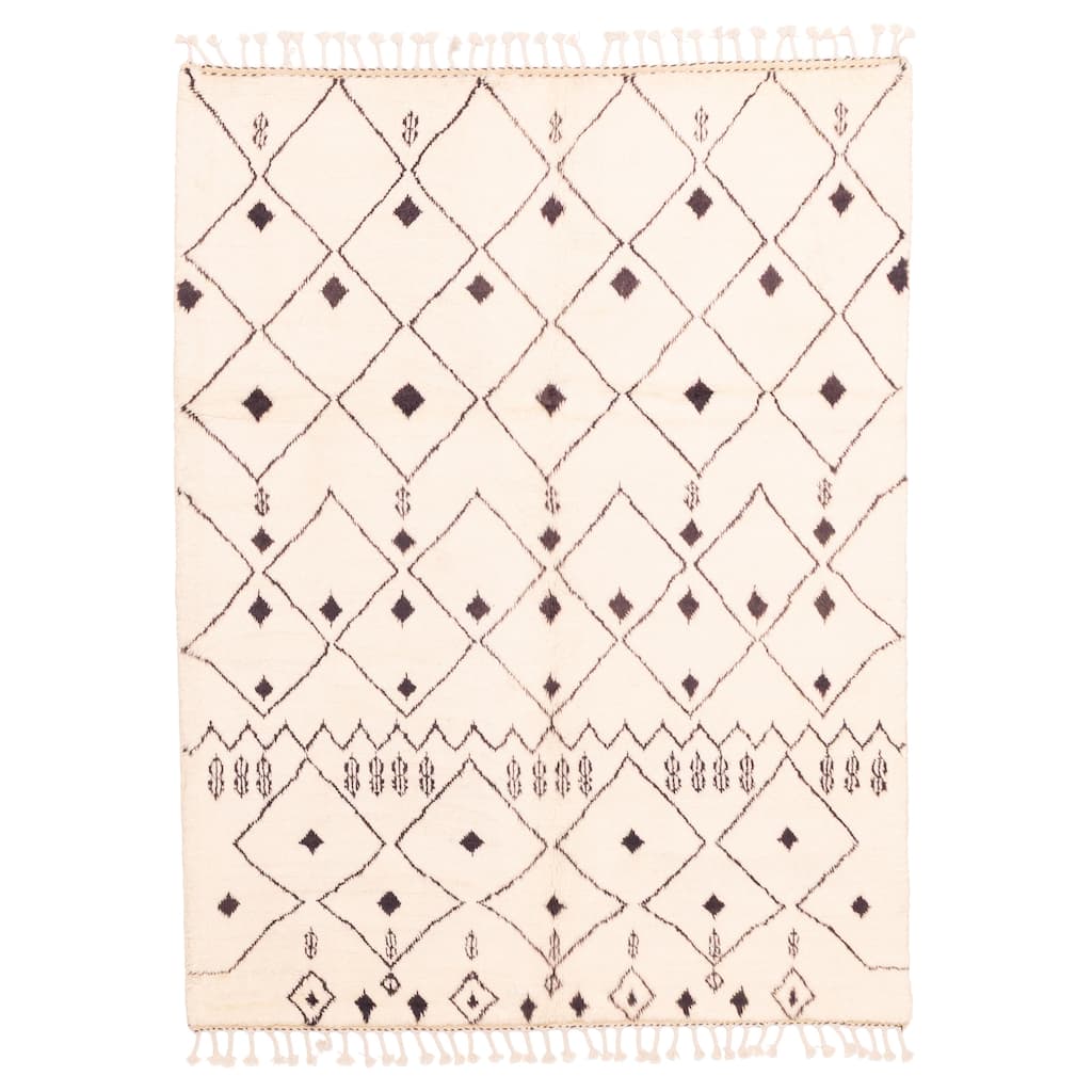 ECARPETGALLERY Hand-knotted Pak Finest Marrakesh Cream Wool Rug - 5'2 x 6'7