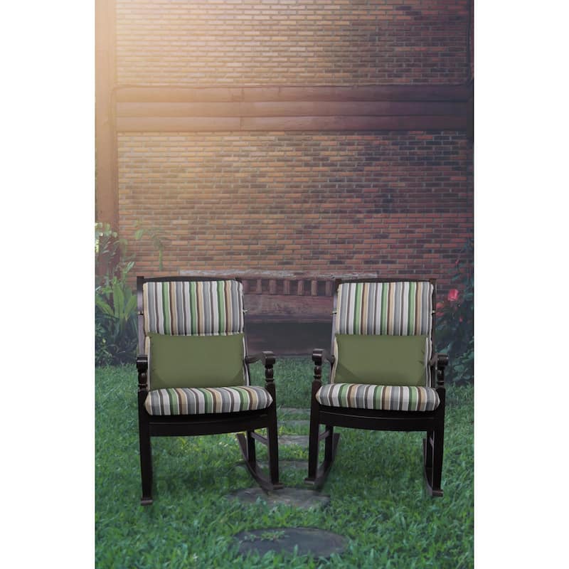 Sunbrella Stripe Sunbrella Fabric 1 Piece Indoor/Outdoor Two Ply High Back/Recliner Cushion, 22"W x 46"L - 22"W x 46"L