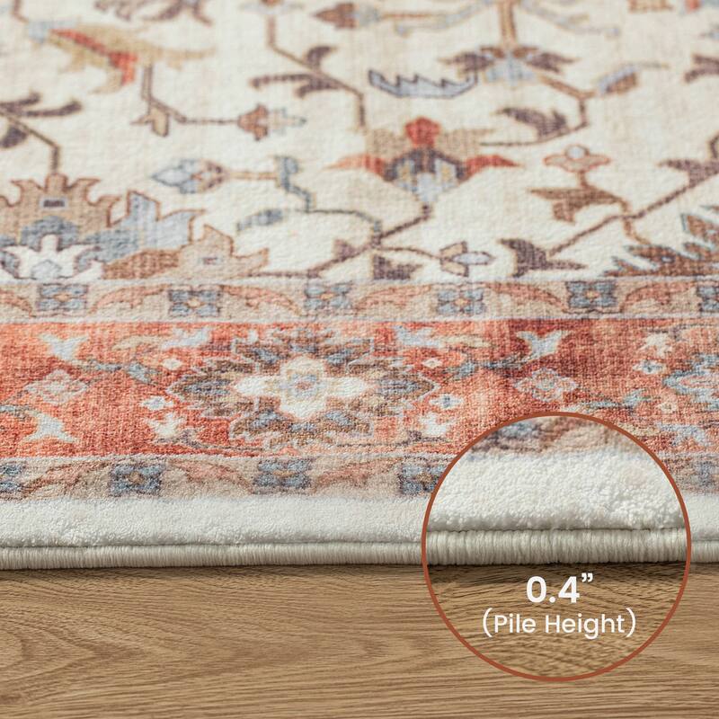 Glitzhome Vintage Persian Floral Medallion Area Rugs Collection