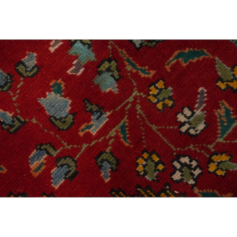 Hand Knotted Oriental 100% Wool Carpet Traditional Floral Red Tabriz Area Rug - 4' 8'' X 3' 4''