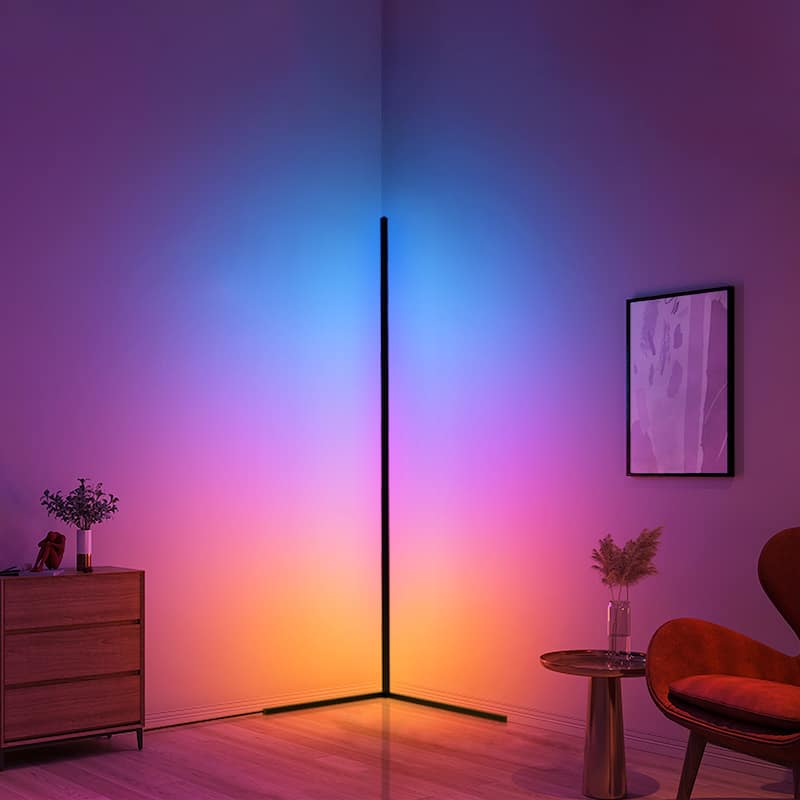 55" RGB Metal Corner Lamp Minimalist LED Floor Lamp