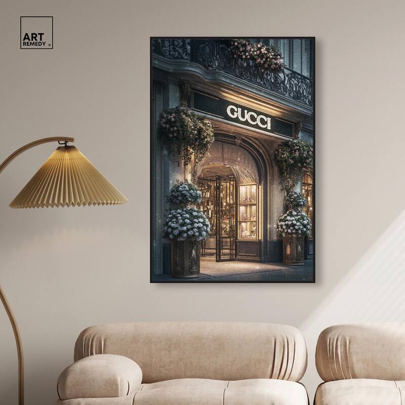 Illuminated Luxury Store Canvas by Art Remedy