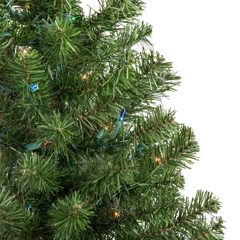 3' Medium Canadian Pine Artificial Christmas Tree Multicolor Lights - 3 Foot