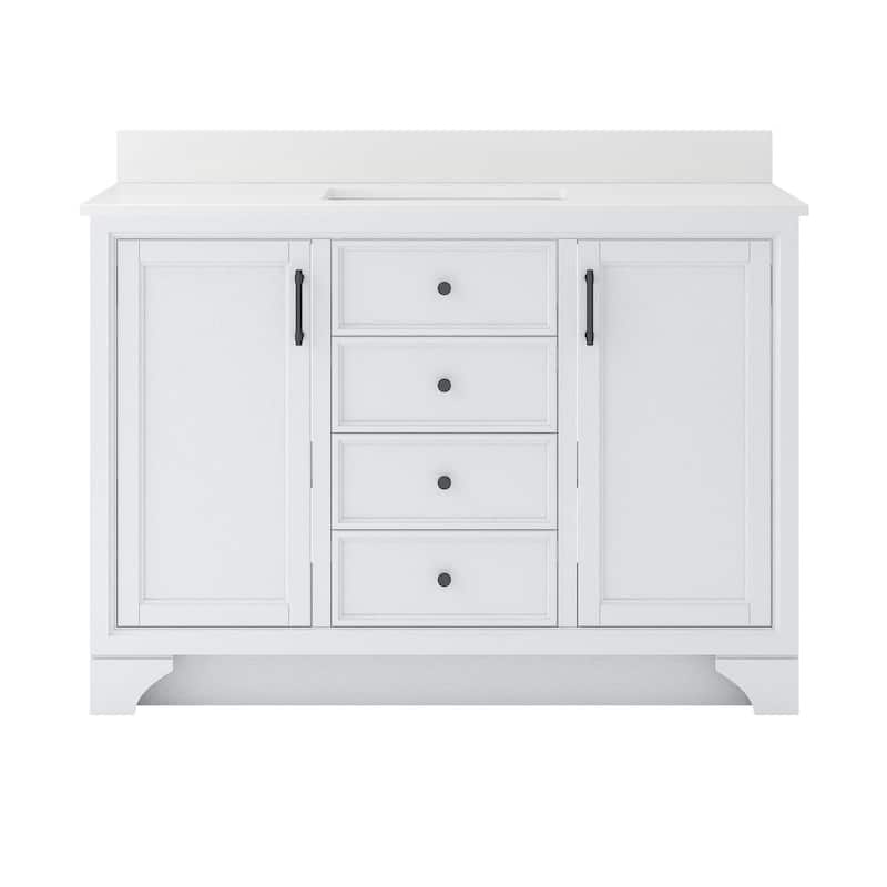 CRAFT + MAIN LCVT4922D-QSW Lanagan 49" Free Standing Single Basin - White