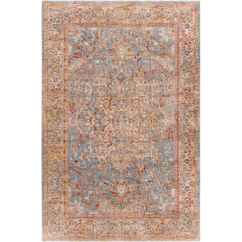 Livabliss Traditional Mirabel Medallion Area Rug - 6'7" x 9'6" - Burnt Orange
