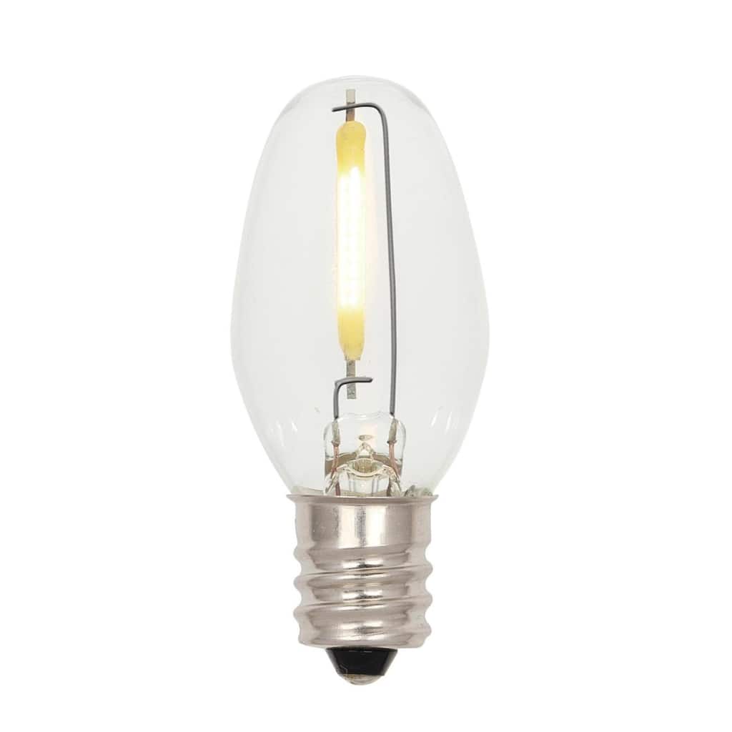 Westinghouse Lighting 0.4-Watt (4-Watt Equivalent) Clear C7 Filament LED Light Bulb, Candelabra Base, 2 Pack - 2-Pack