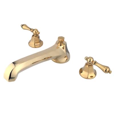 Elements Of Design Double Handle Widespread Deck Mounted Roman Tub