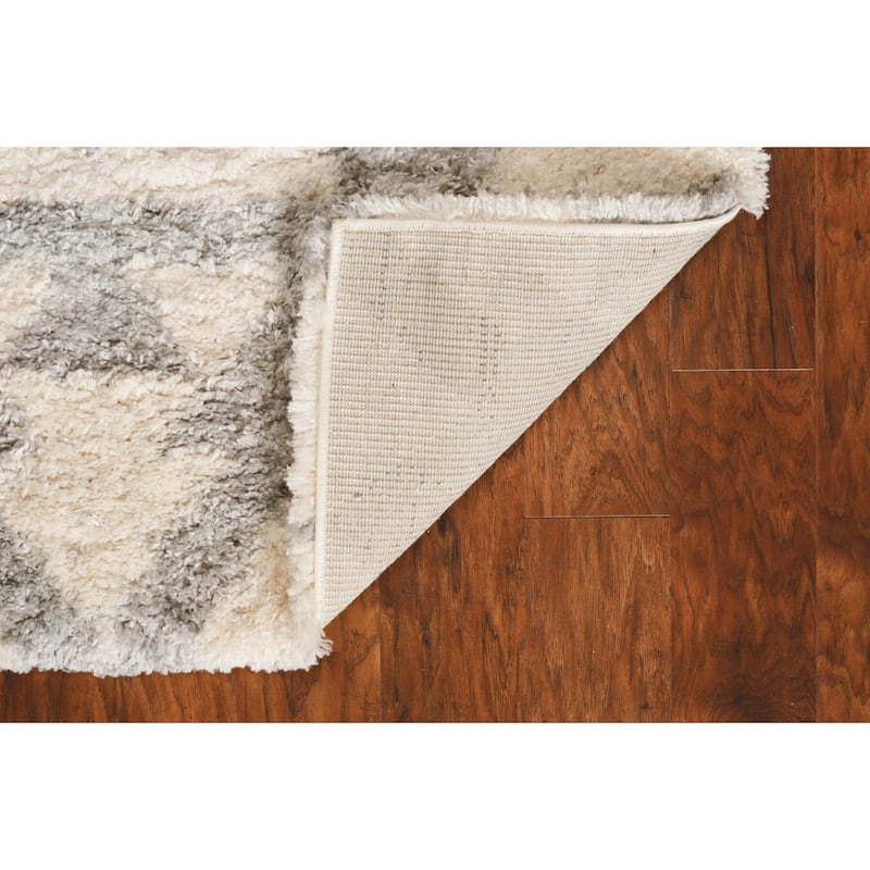The Curated Nomad Coleridge Ivory/Grey Southwestern Shag Area Rug