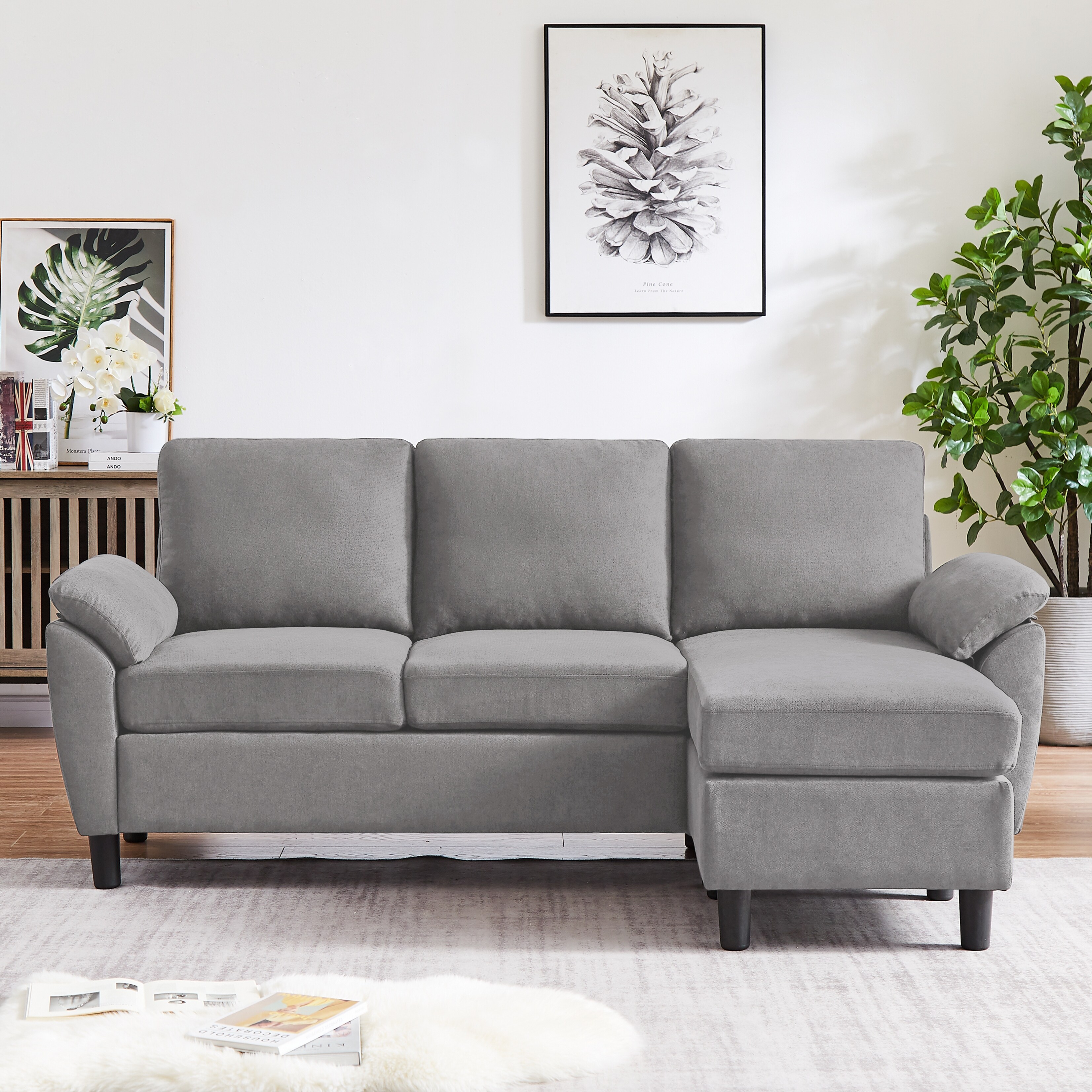 L shape deals sofa with cushions