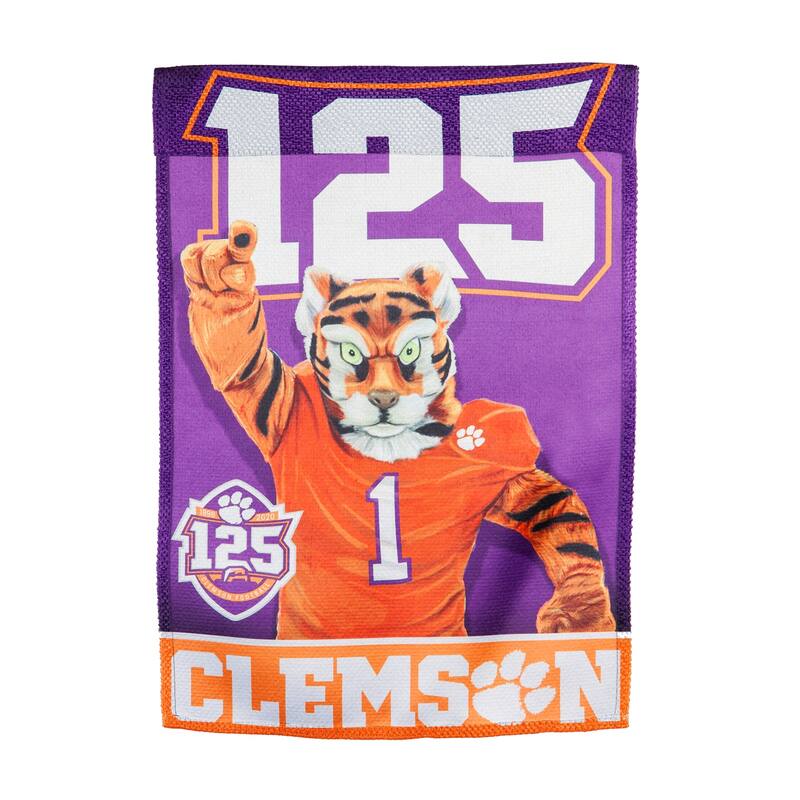 Embossed Suede Flag, Garden Size, Clemson University