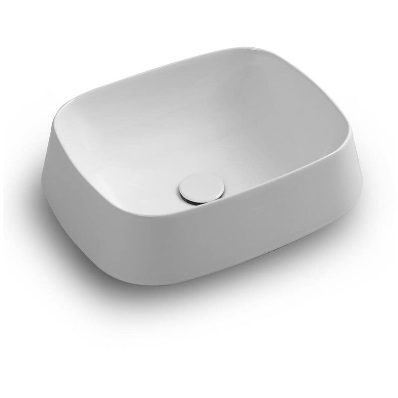 WS Bath Collections Mood TA 50.42 Mood 19-11/16" Rectangular Ceramic - Glossy White