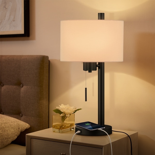 Black modern table lamp top