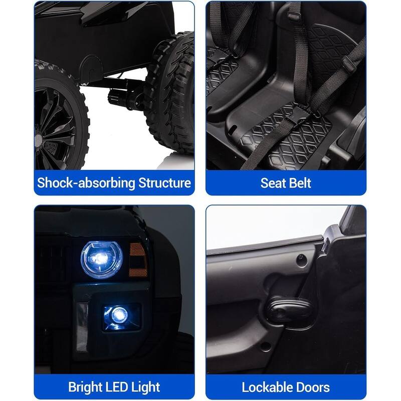 24v Ride On Toys for Big Kids,Licensed Toyota 2-Seater w/Remote Control, 4WD/2WD Switch, LED Lights