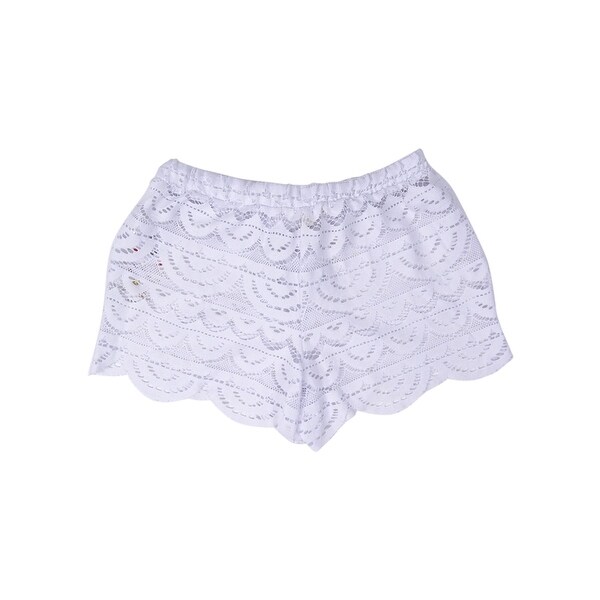 white swim cover up shorts