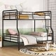 preview thumbnail 12 of 20, Full XL Over Queen Metal Bunk Bed with Ladder & High Guardrail, Heavy-Duty Metal Bunk Bed Dormitory Apartment Iron Frame Bed Black - Queen