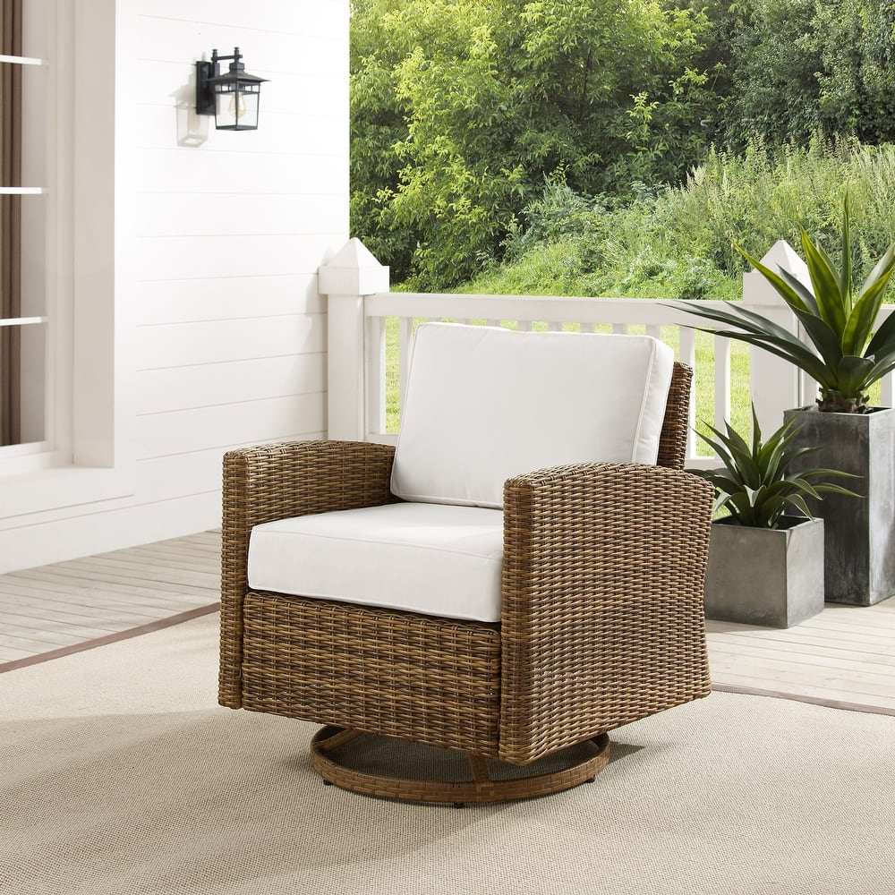Crosley Bradenton Outdoor Wicker Swivel Rocker Chair
