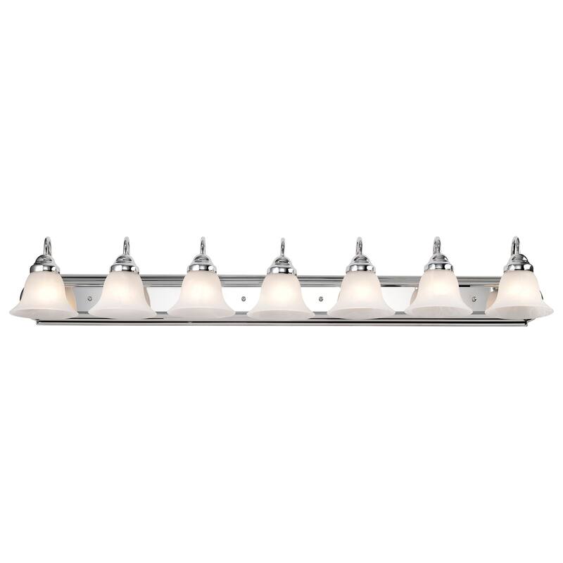 Ballerina - 7 Light Vanity - Polished Chrome Finish with Alabaster Glass - Polished Chrome - Polished Chrome