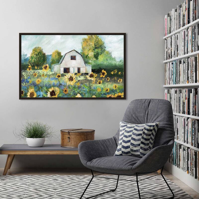 "Sunflower Barn" Print on Floating Canvas