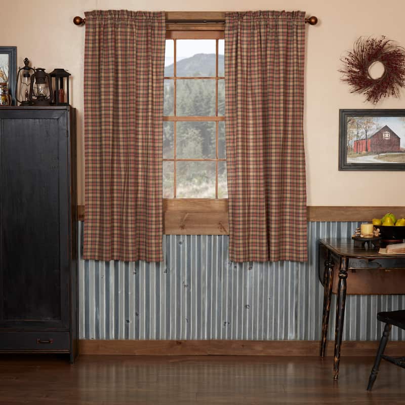 Crosswoods Short Panel Set of 2 63x36 - Short Panel 63x36 - Short Panel 63x36 - Short Panel 63x36 - 63 Inches - Natural/Cobalt/Candy Red