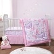 preview thumbnail 1 of 3, The Peanutshell Pink and Purple Butterfly Song Crib Bedding Set for Baby Girls, 3 Piece Nursery Set