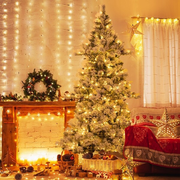 7 foot christmas tree with led lights top
